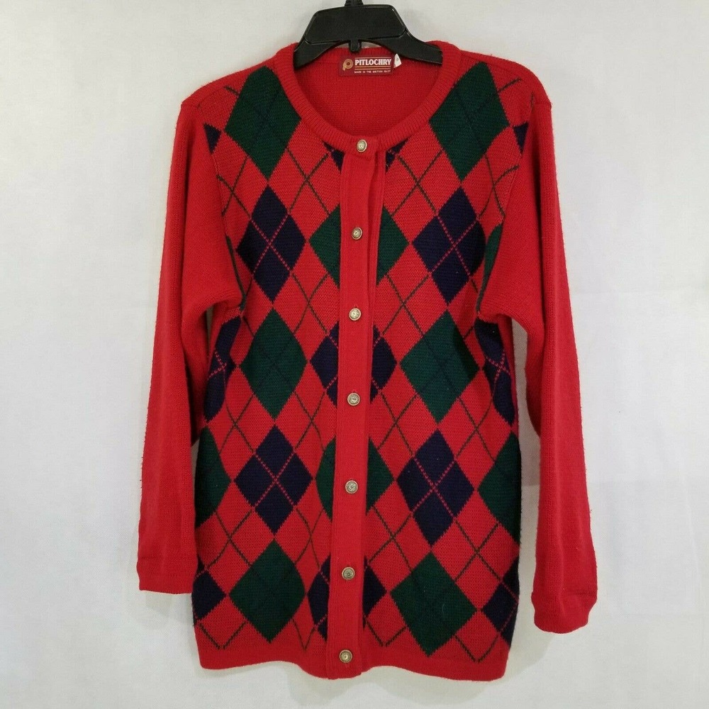 Pitlochry Argyle Wool Sweater Preppy Hipster S